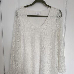 Socialite Maternity Off-White Lacey and Flowey Dress